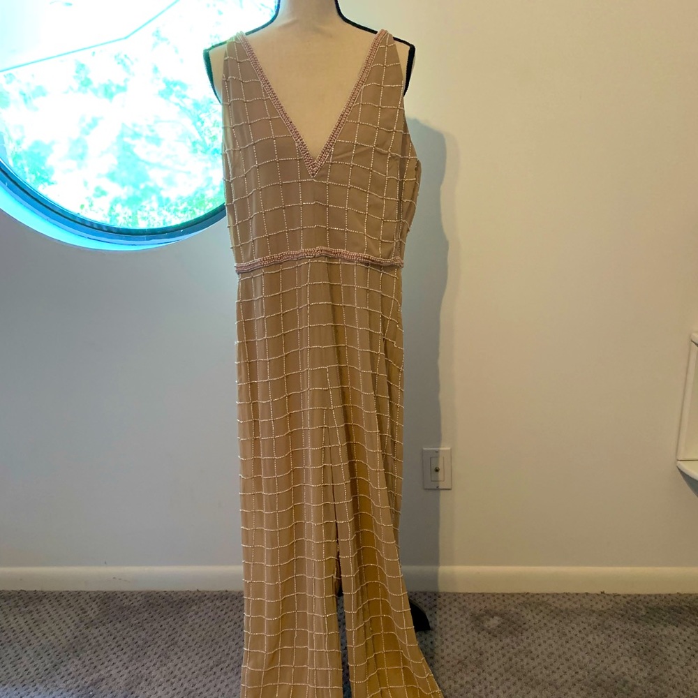 Beaded jumpsuit perfect for any occasion.